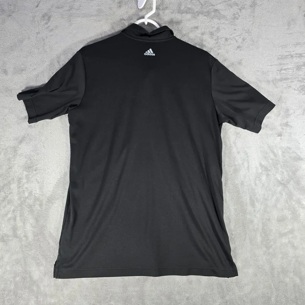 Adidas Golf Black Purple Striped Performance Athletic Polo‎ Shirt Size M